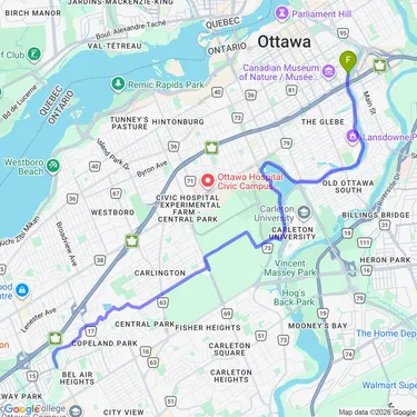 map of Experimental Farm and Carlington Woods