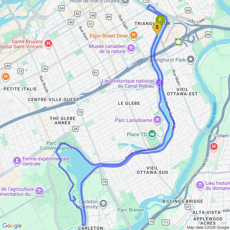 Carte de Boucle facile autour du canal