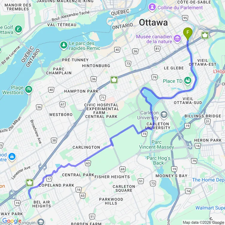 Carte de Ferme expérimentale et bois de Carlington
