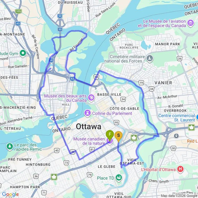 Carte de Boucle tranquille vers le lac Leamy