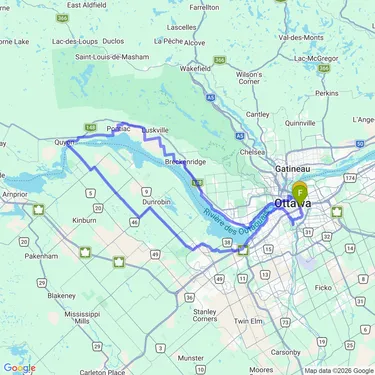 map of Boucle du traversier de Quyon