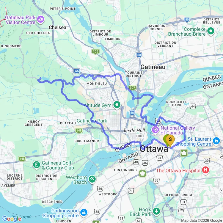 Carte de Lac Pink au parc de la Gatineau