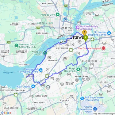 map of The Big Loop Around Ottawa
