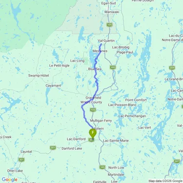 map of Blue Sea: Véloroute des Draveurs